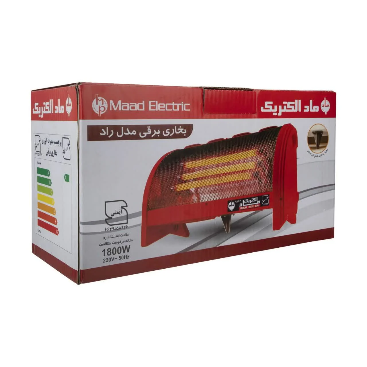 بخاری سه شعله المنت شیشه ای ۱۸۰۰وات فن دار